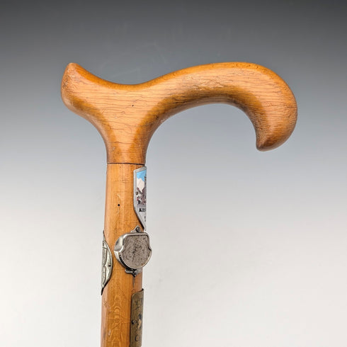 ヴィンテージ 英国周遊 クラッチハンドル ハイキングステッキ タンシャフト 89cm